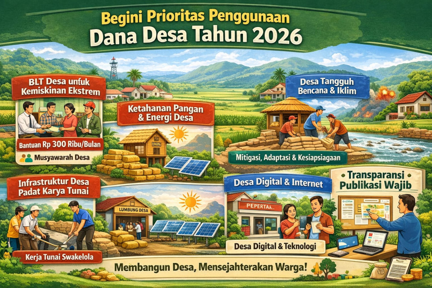 FOKUS PENGGUNAAN DANA DESA 2026: Peraturan Menteri Nomor 16 Tahun 2025 Tentang Petunjuk Operasional